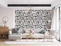 Black and White Brushstroke Dabs Wallpaper⁠