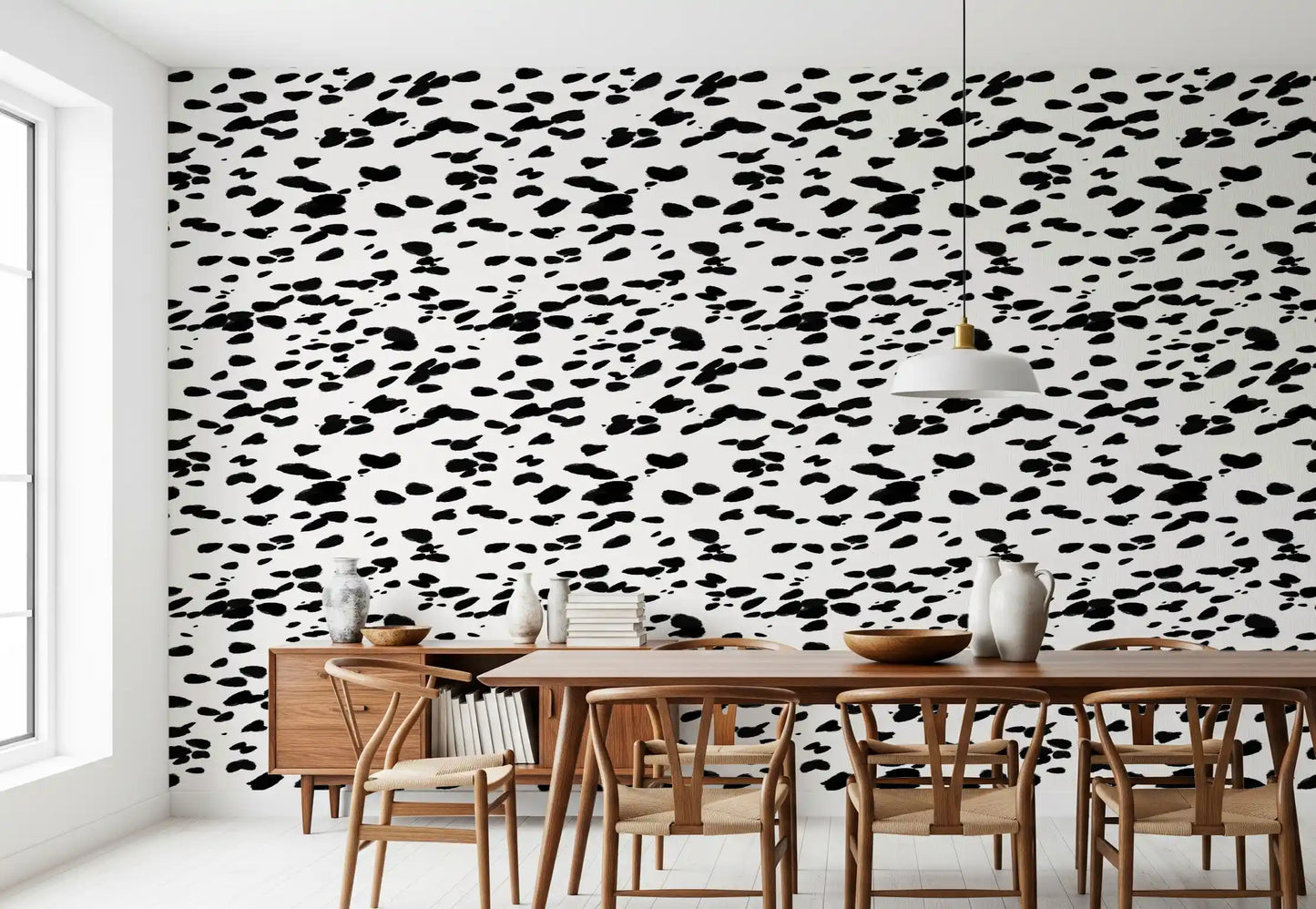 Black and White Brushstroke Dabs Wallpaper⁠