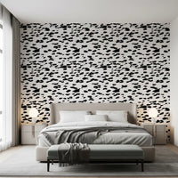 Black and White Brushstroke Dabs Wallpaper⁠
