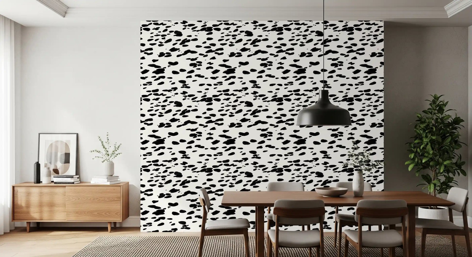Black and White Brushstroke Dabs Wallpaper⁠
