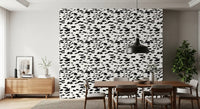 Black and White Brushstroke Dabs Wallpaper⁠