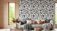 Black and White Brushstroke Dabs Wallpaper⁠