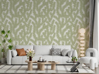 Minimalist Sage Leaf Pattern Wallpaper⁠