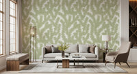 Minimalist Sage Leaf Pattern Wallpaper⁠