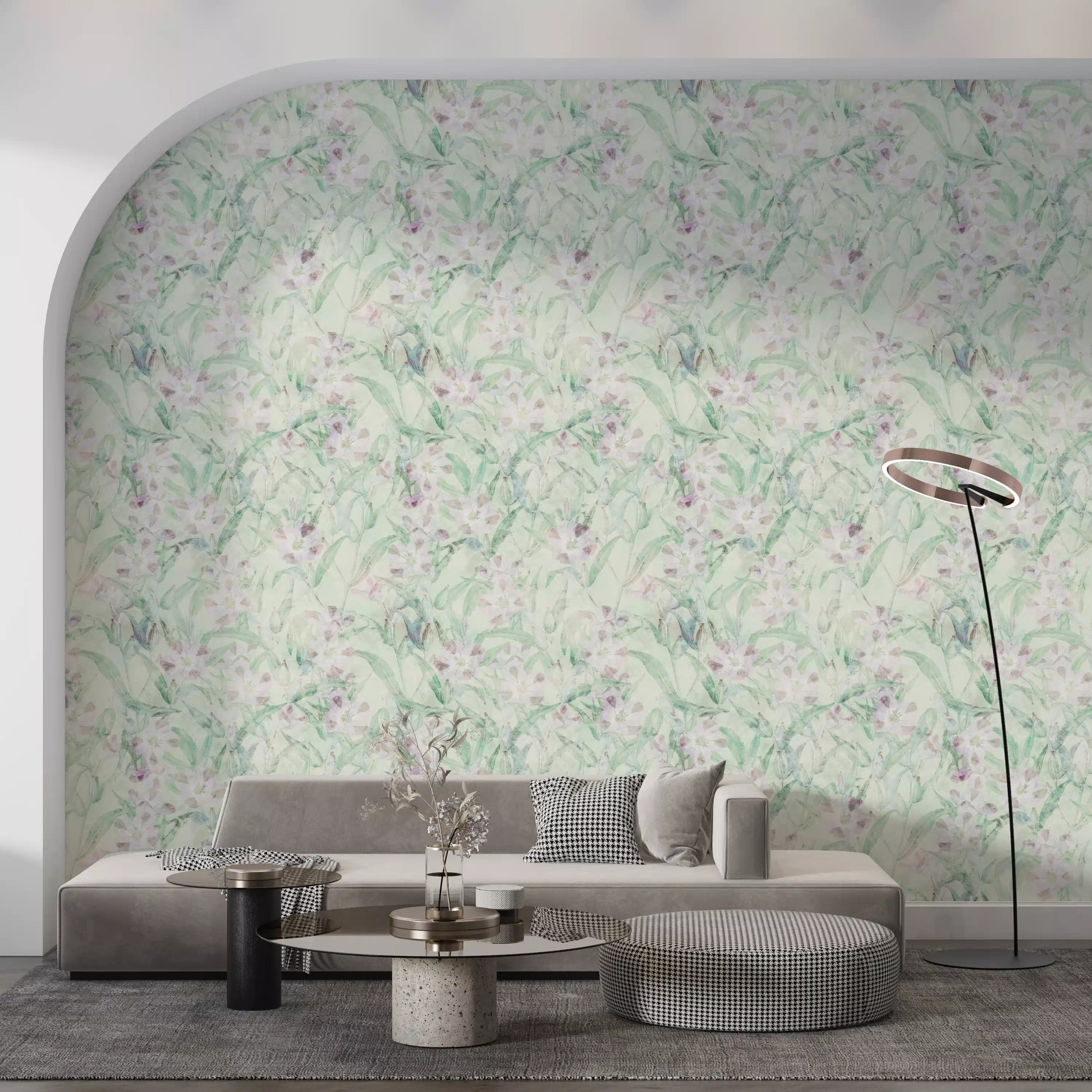 Soft Sage Botanical Garden Wallpaper⁠