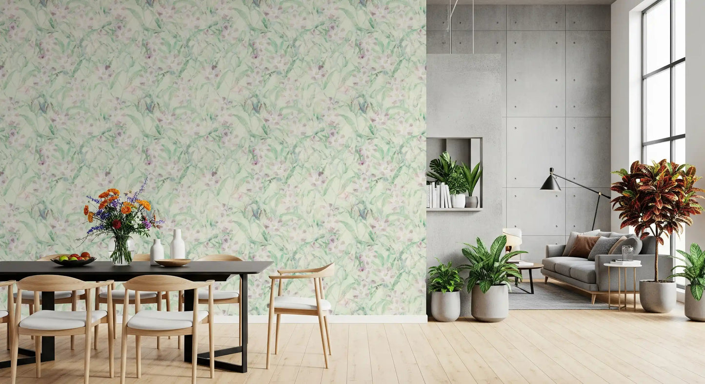 Soft Sage Botanical Garden Wallpaper⁠
