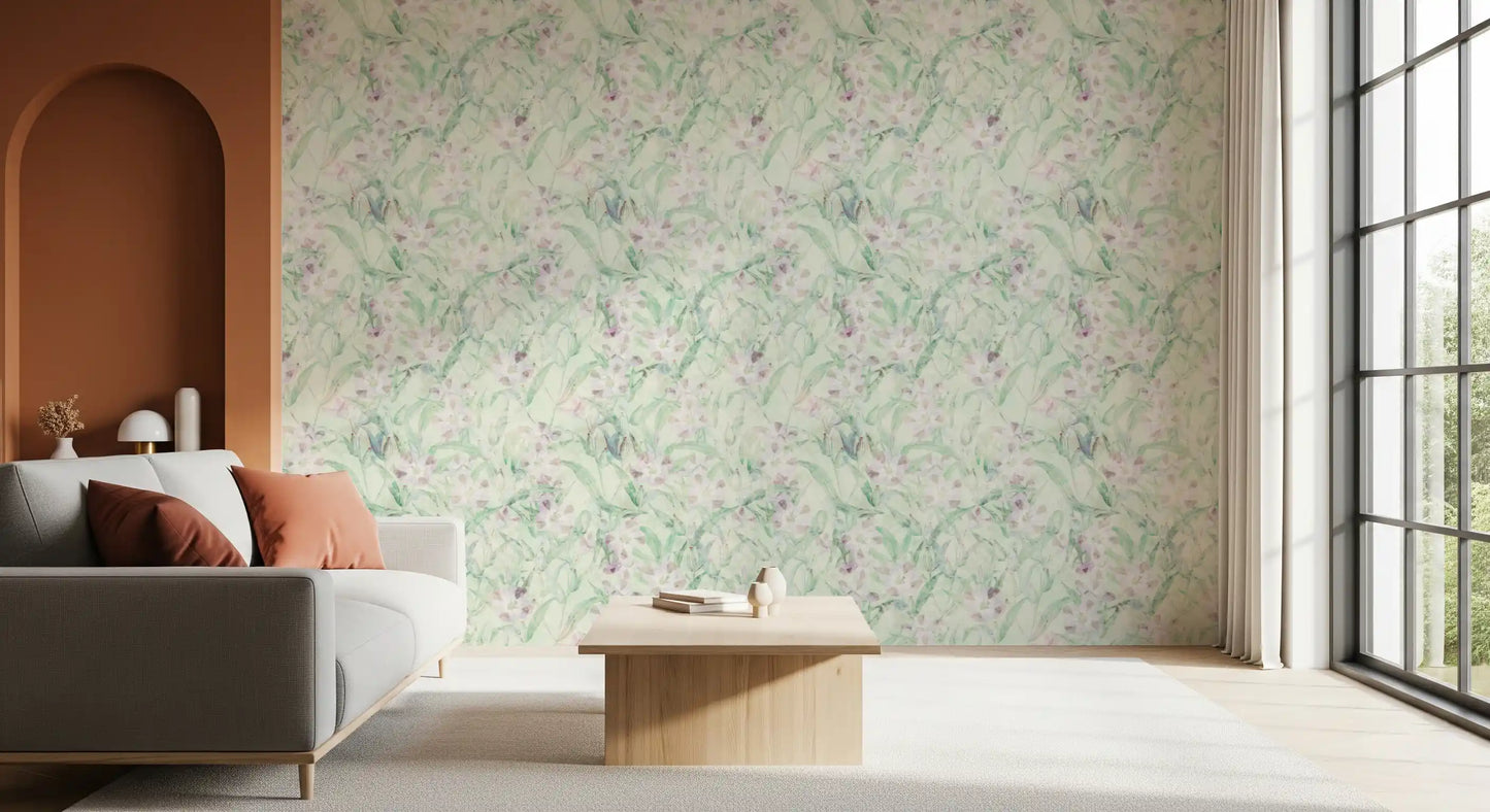Soft Sage Botanical Garden Wallpaper⁠