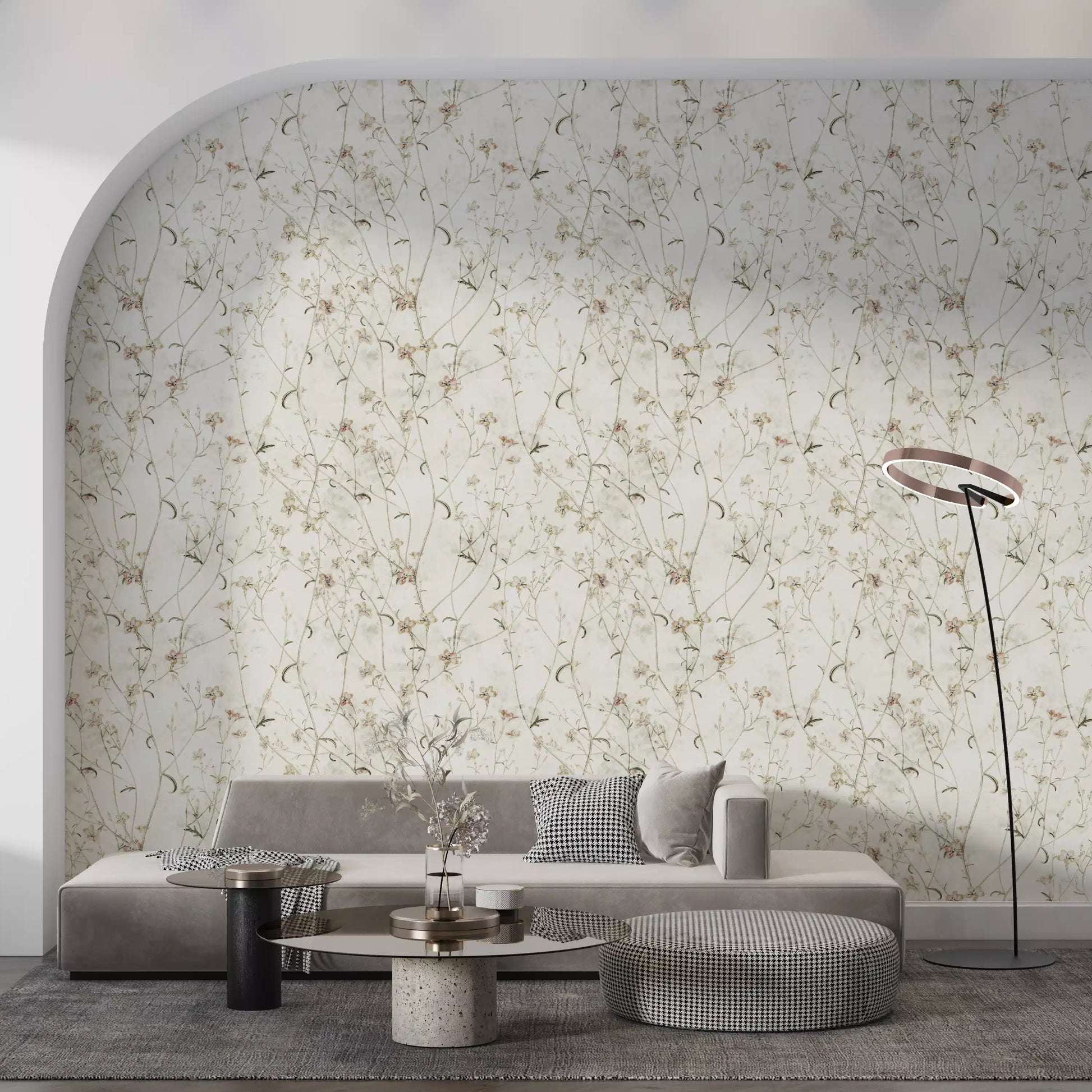 Ethereal Meadow Wildflower Sketch Wallpaper⁠