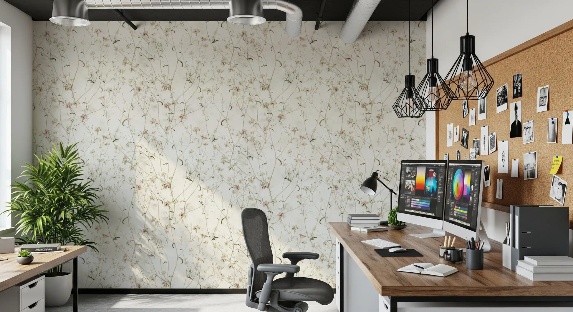 Ethereal Meadow Wildflower Sketch Wallpaper⁠