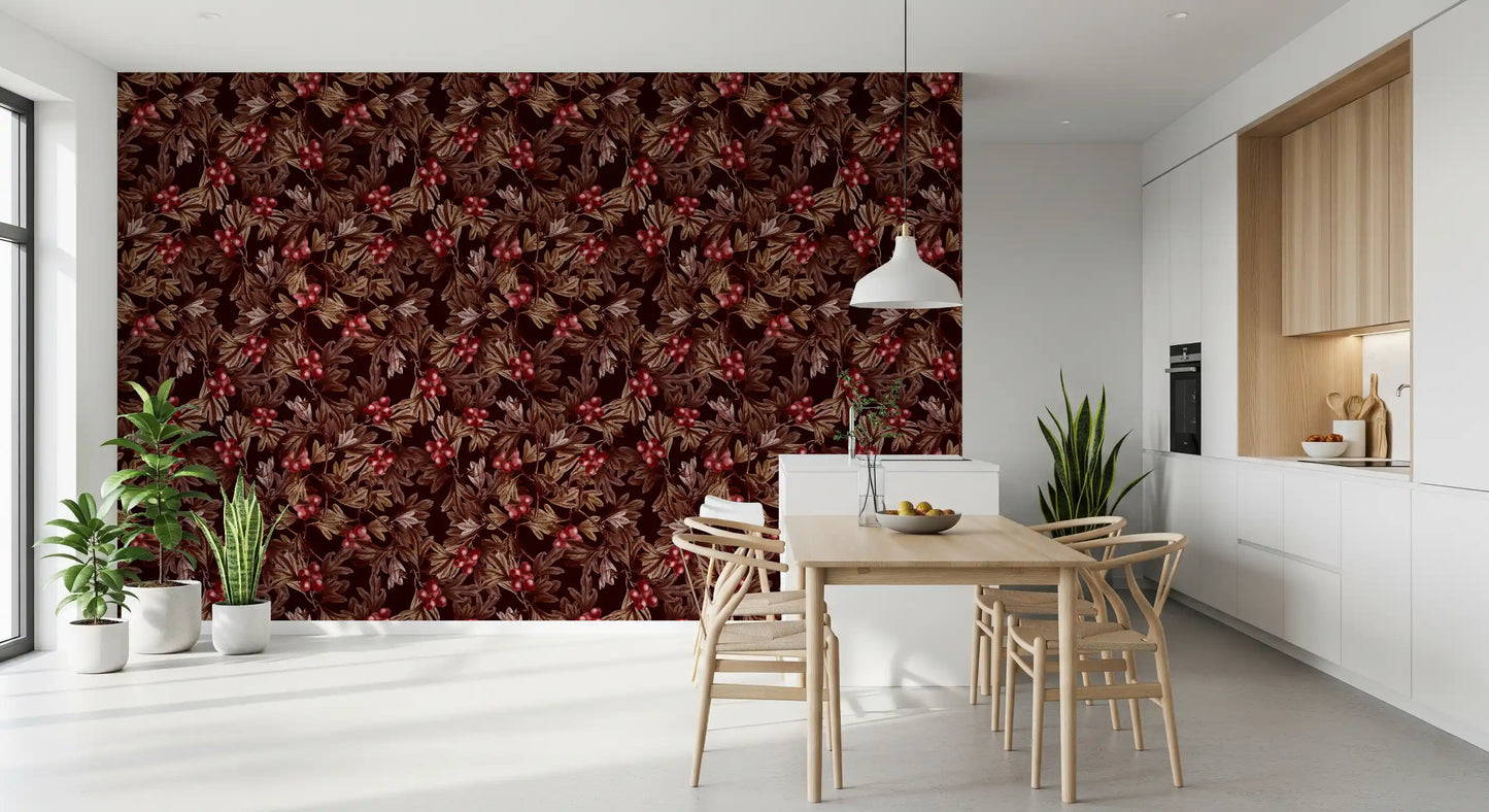 Autumnal Berry Harvest Illustration Wallpaper⁠