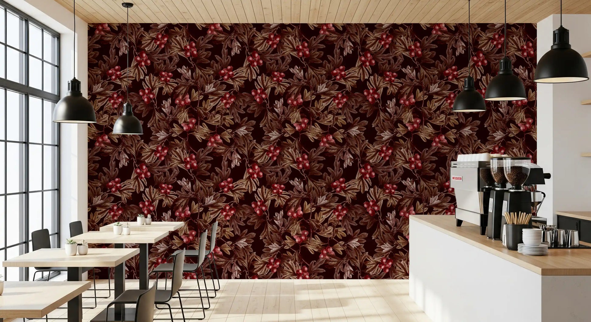 Autumnal Berry Harvest Illustration Wallpaper⁠