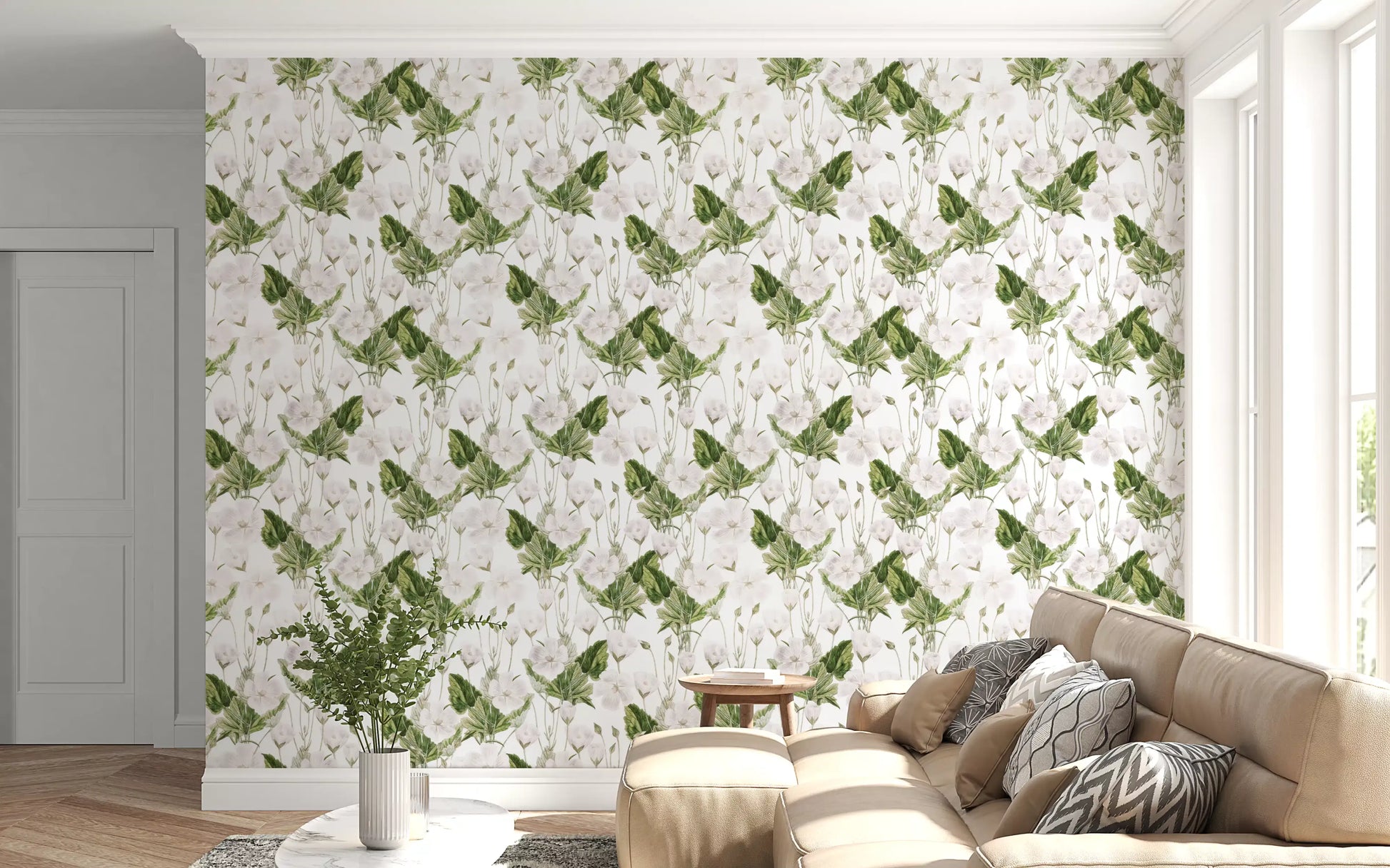 Botanical Meadow Sketch Wallpaper⁠