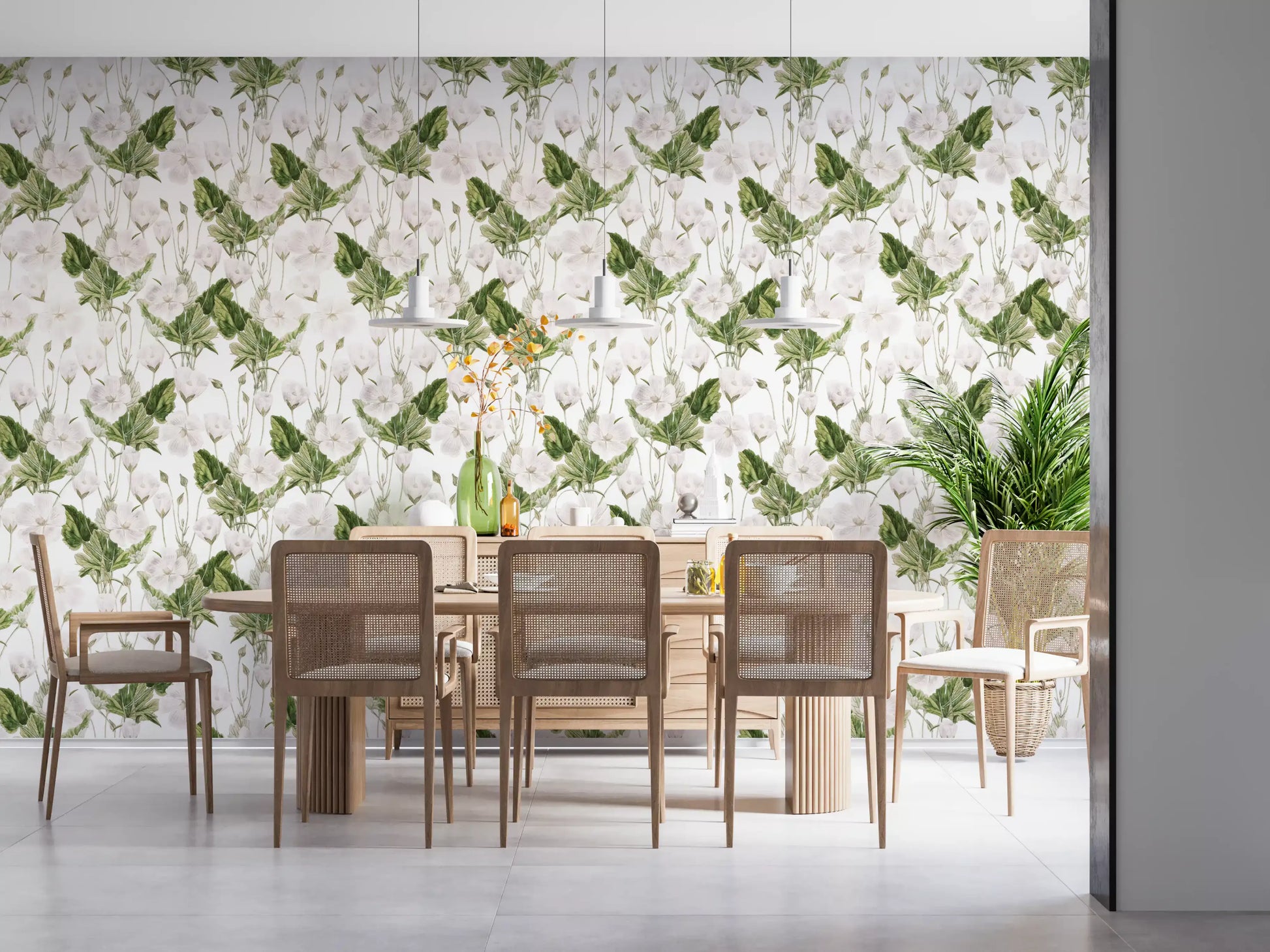 Botanical Meadow Sketch Wallpaper⁠