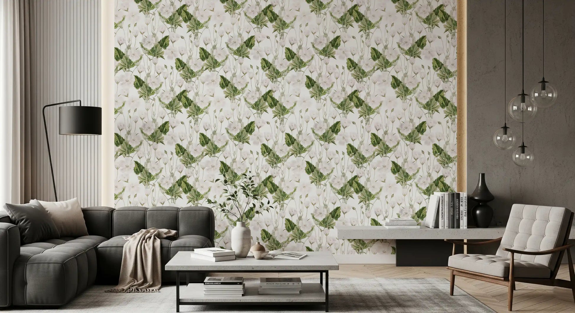 Botanical Meadow Sketch Wallpaper⁠