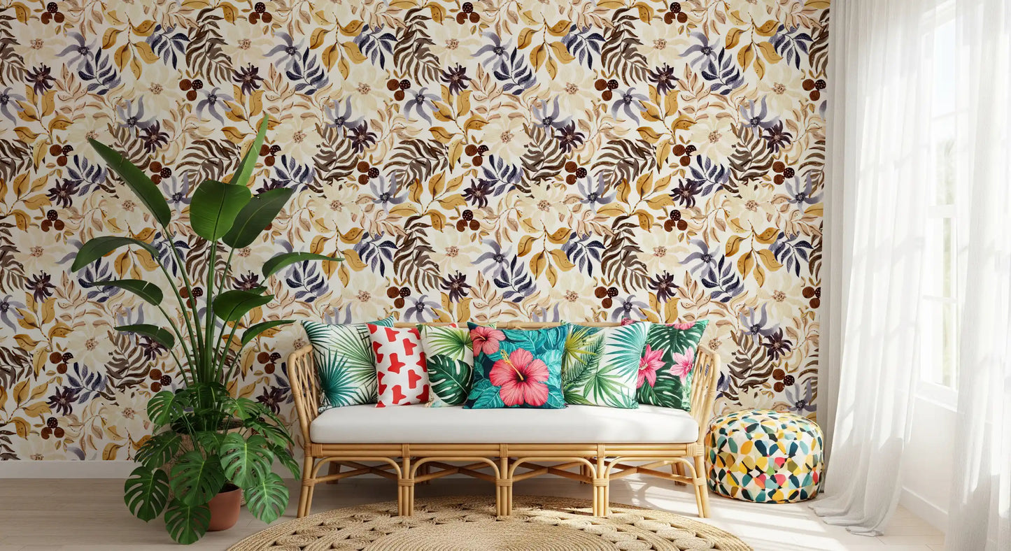 Autumn Harvest Botanical Wallpaper⁠