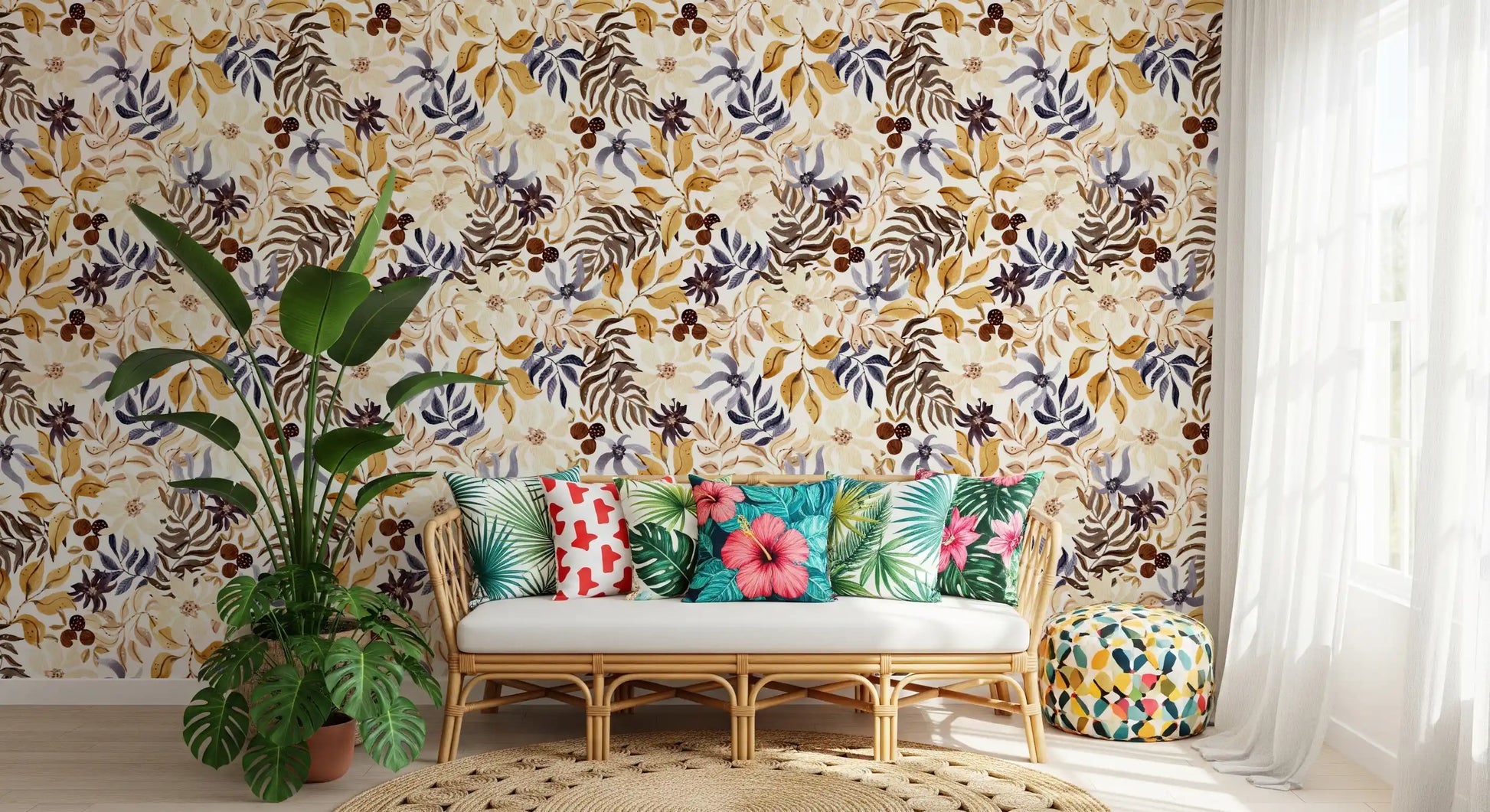 Autumn Harvest Botanical Wallpaper⁠