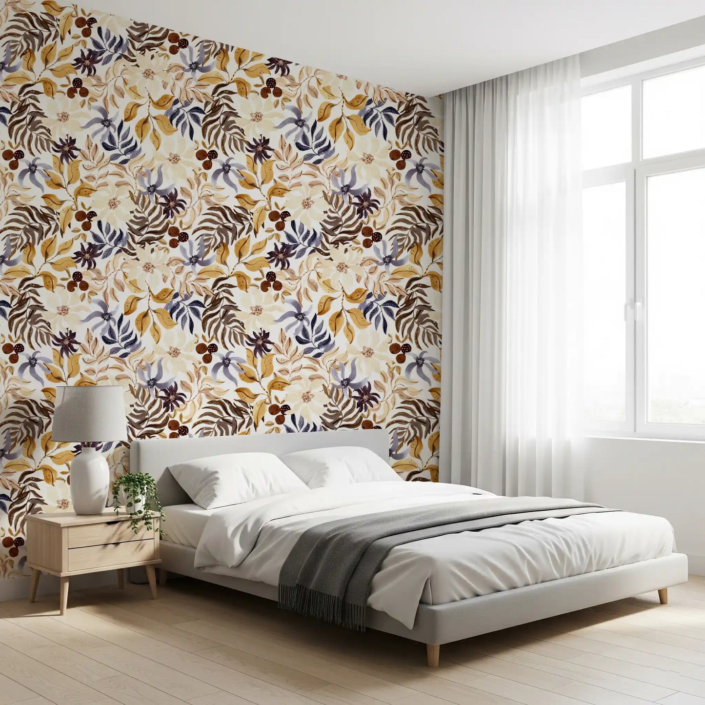 Autumn Harvest Botanical Wallpaper⁠