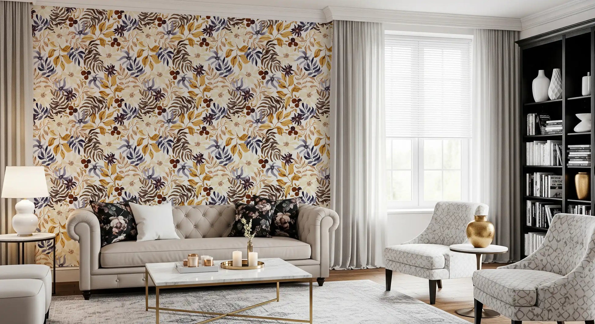 Autumn Harvest Botanical Wallpaper⁠