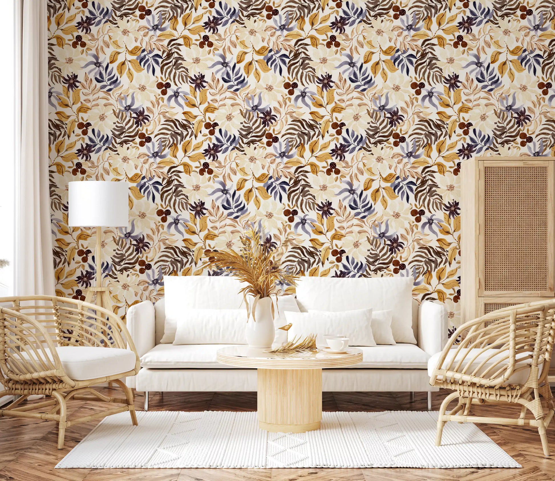Autumn Harvest Botanical Wallpaper⁠