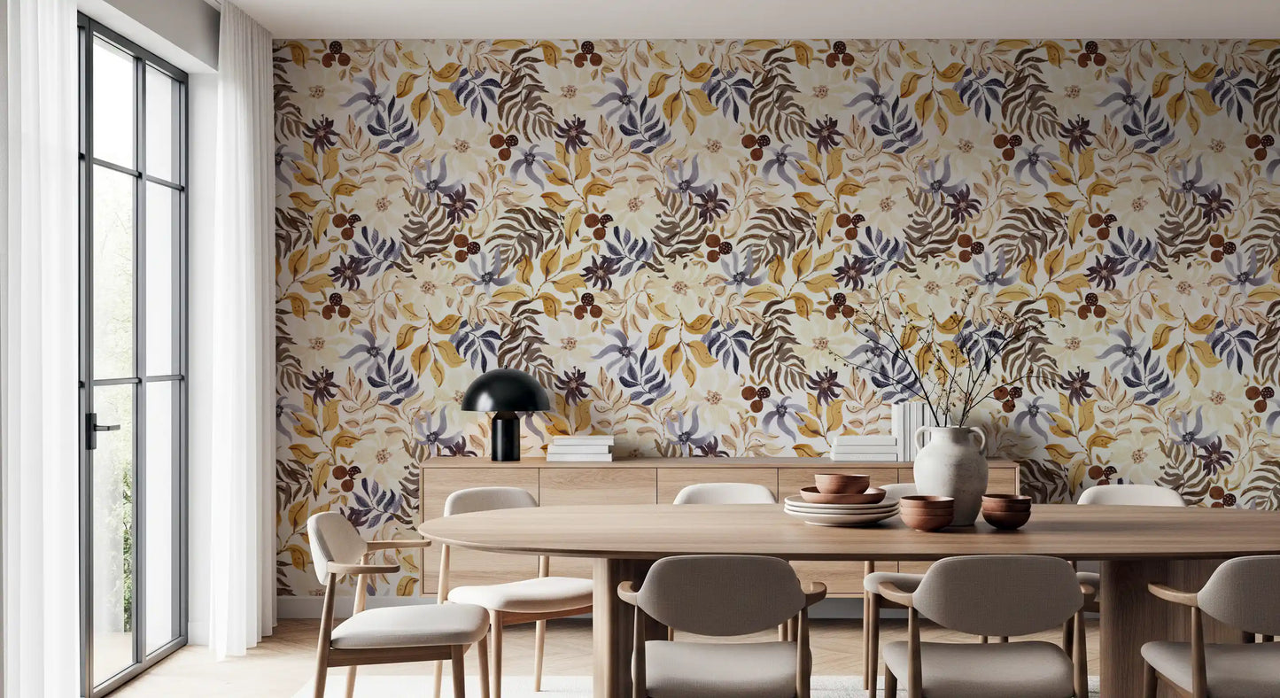 Autumn Harvest Botanical Wallpaper⁠