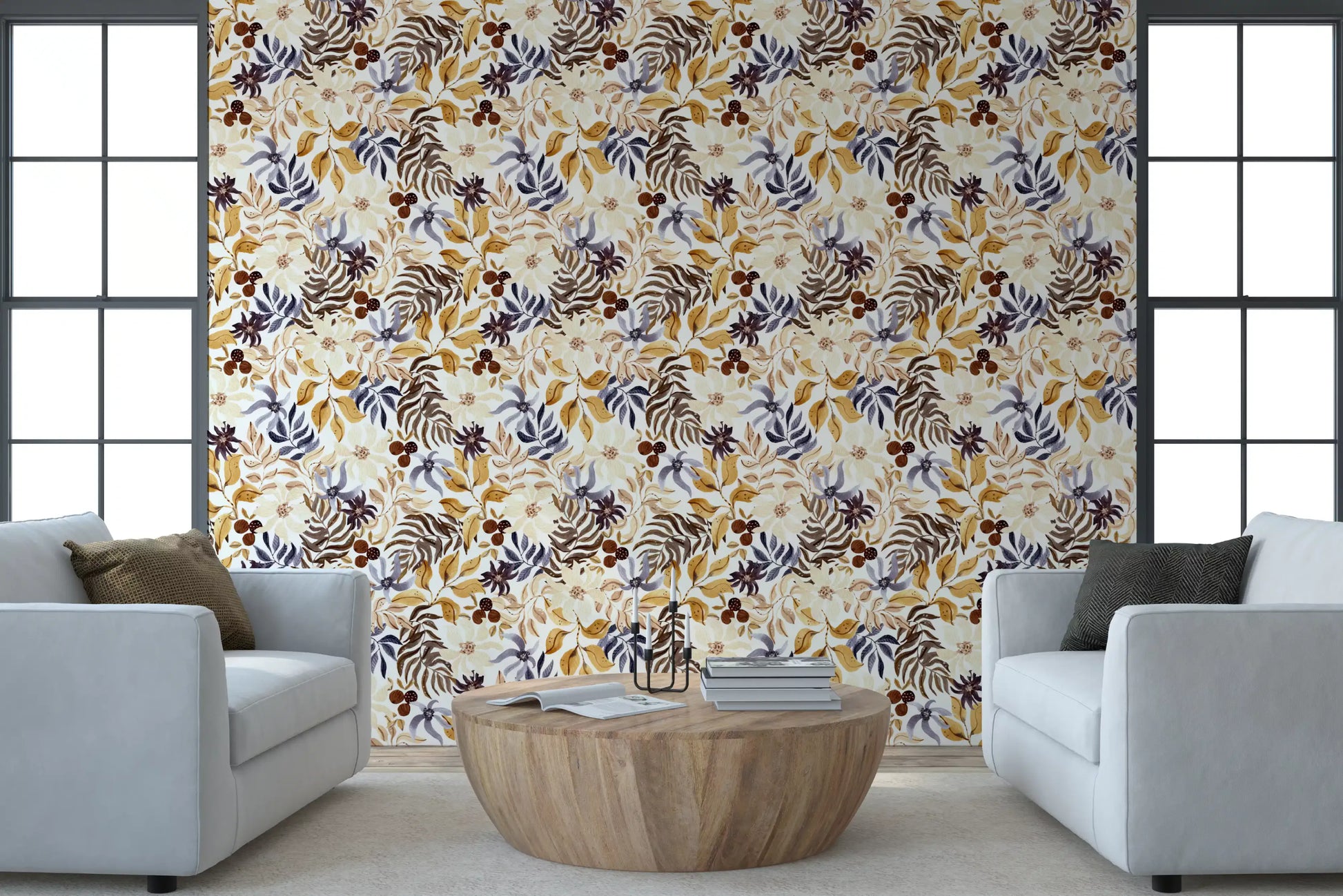 Autumn Harvest Botanical Wallpaper⁠