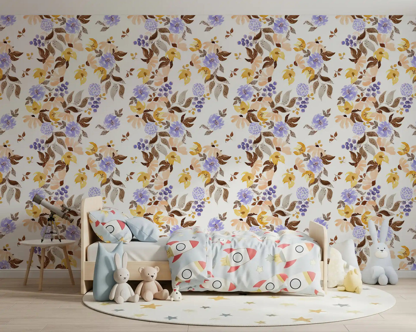 Watercolor Meadow Floral Sprays Wallpaper⁠