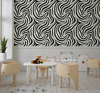 Fluid Zebra Stripe Pattern Wallpaper⁠