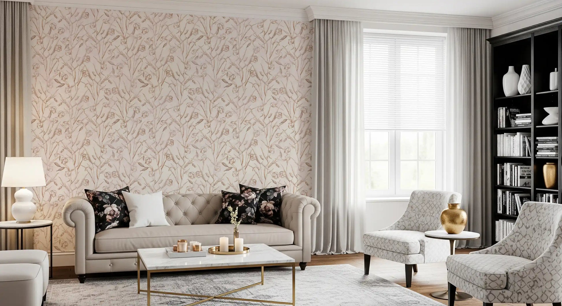 Sepia Botanical Sketch Wallpaper⁠