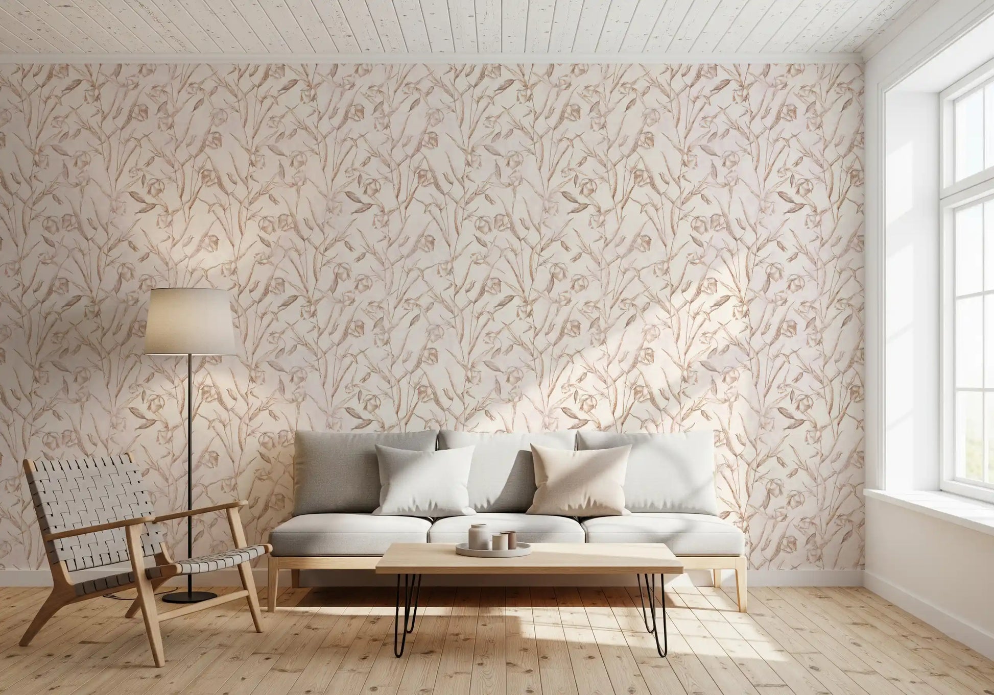 Sepia Botanical Sketch Wallpaper⁠