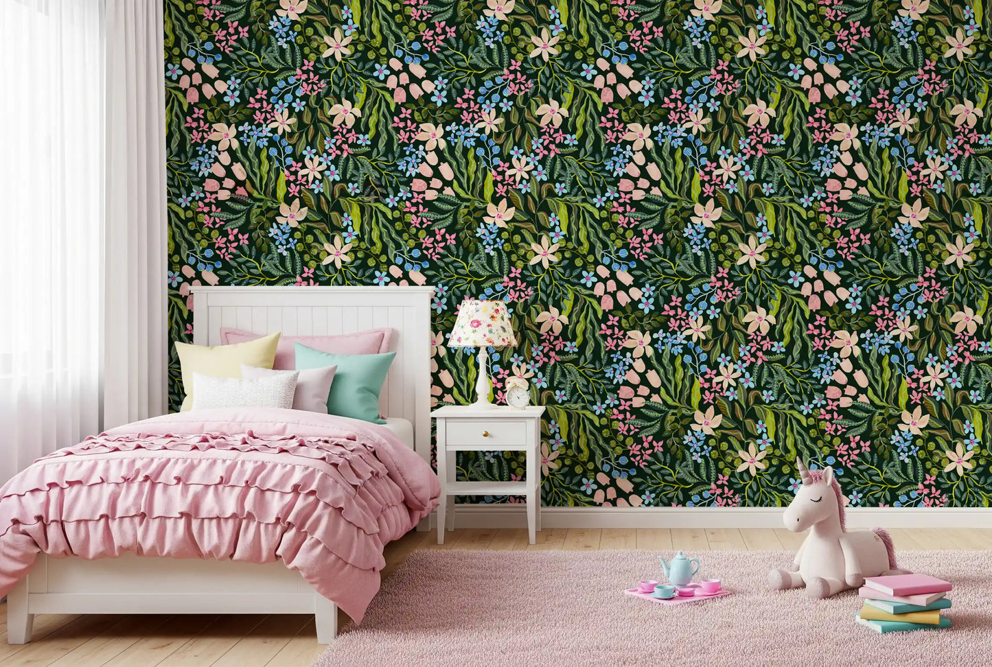 Enchanted Garden Blooms Wallpaper⁠