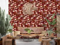Autumn Garden Watercolor Blooms Wallpaper⁠
