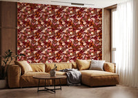 Autumn Garden Watercolor Blooms Wallpaper⁠