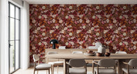 Autumn Garden Watercolor Blooms Wallpaper⁠