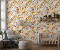Rustic Earthy Flora Pattern Wallpaper⁠