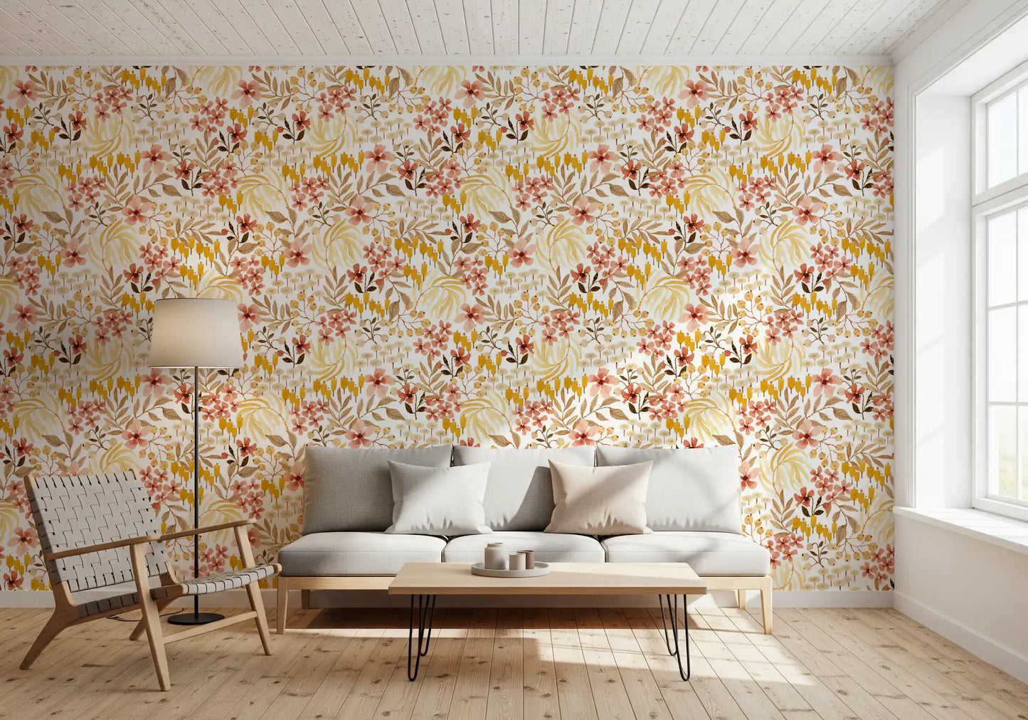 Rustic Earthy Flora Pattern Wallpaper⁠