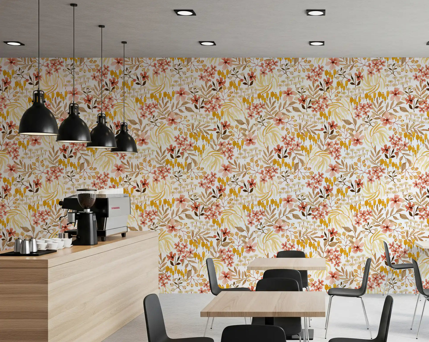 Rustic Earthy Flora Pattern Wallpaper⁠