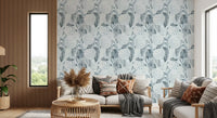 Monochromatic Hydrangea Botanical Wallpaper⁠