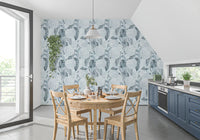 Monochromatic Hydrangea Botanical Wallpaper⁠