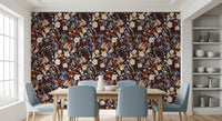 Autumn Botanical Twilight Blooms Wallpaper⁠
