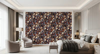 Autumn Botanical Twilight Blooms Wallpaper⁠