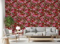 Rustic Crimson Petal Garden Wallpaper⁠