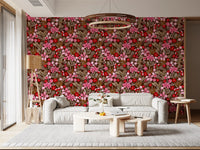 Rustic Crimson Petal Garden Wallpaper⁠