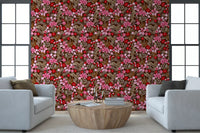 Rustic Crimson Petal Garden Wallpaper⁠