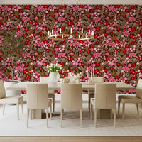 Rustic Crimson Petal Garden Wallpaper⁠
