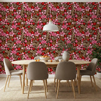 Rustic Crimson Petal Garden Wallpaper⁠