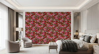 Rustic Crimson Petal Garden Wallpaper⁠
