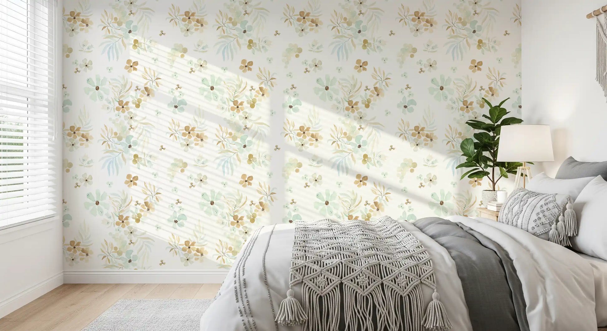 Floating Petals and Foliage Wallpaper⁠