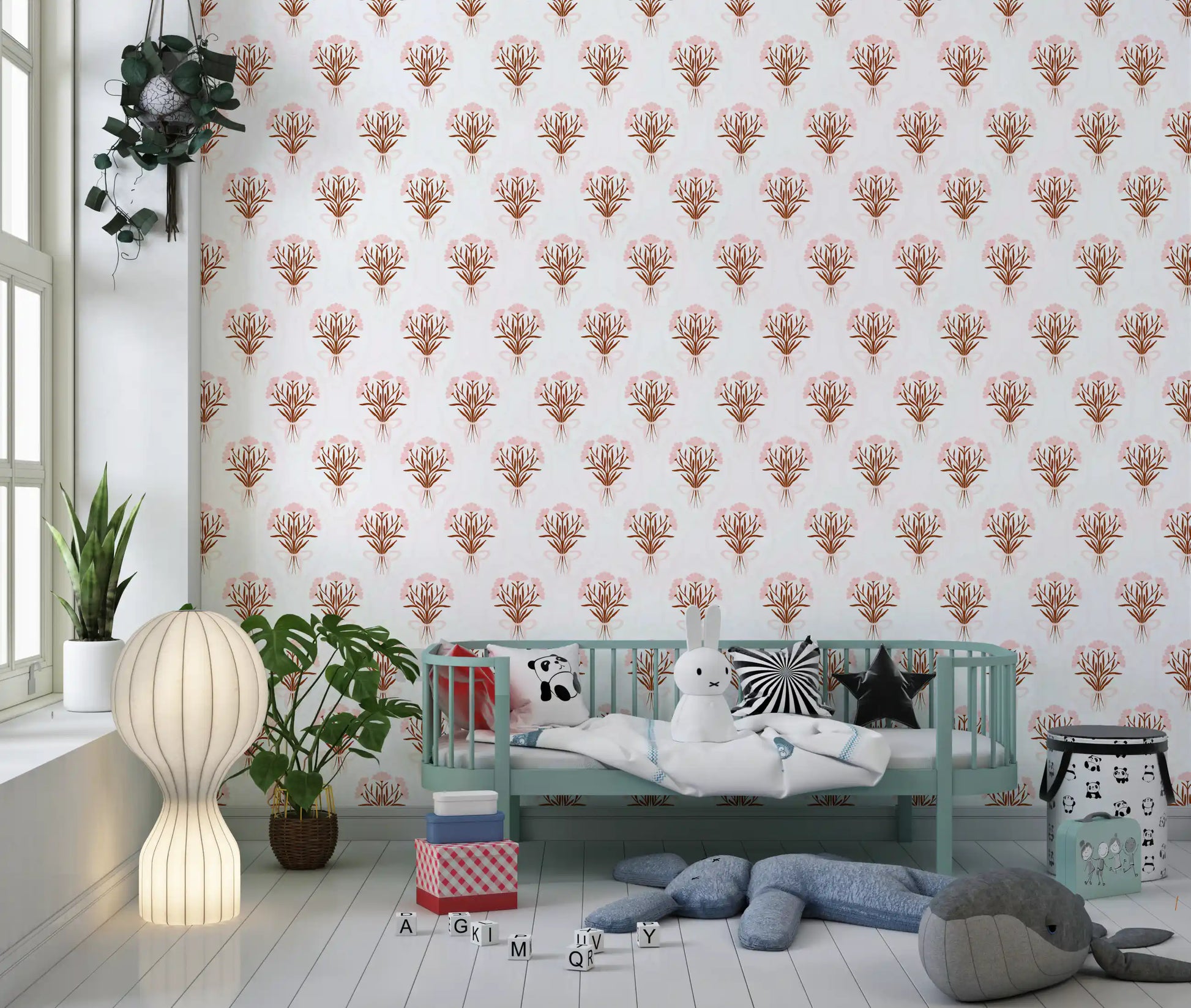 Soft Pink Ribboned Blossom Bouquet Wallpaper⁠