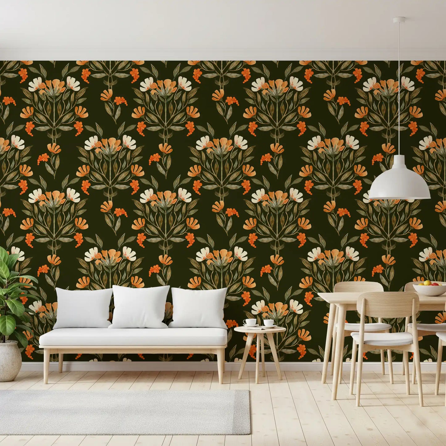 Autumnal Meadow Trail Pattern Wallpaper⁠