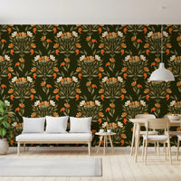 Autumnal Meadow Trail Pattern Wallpaper⁠